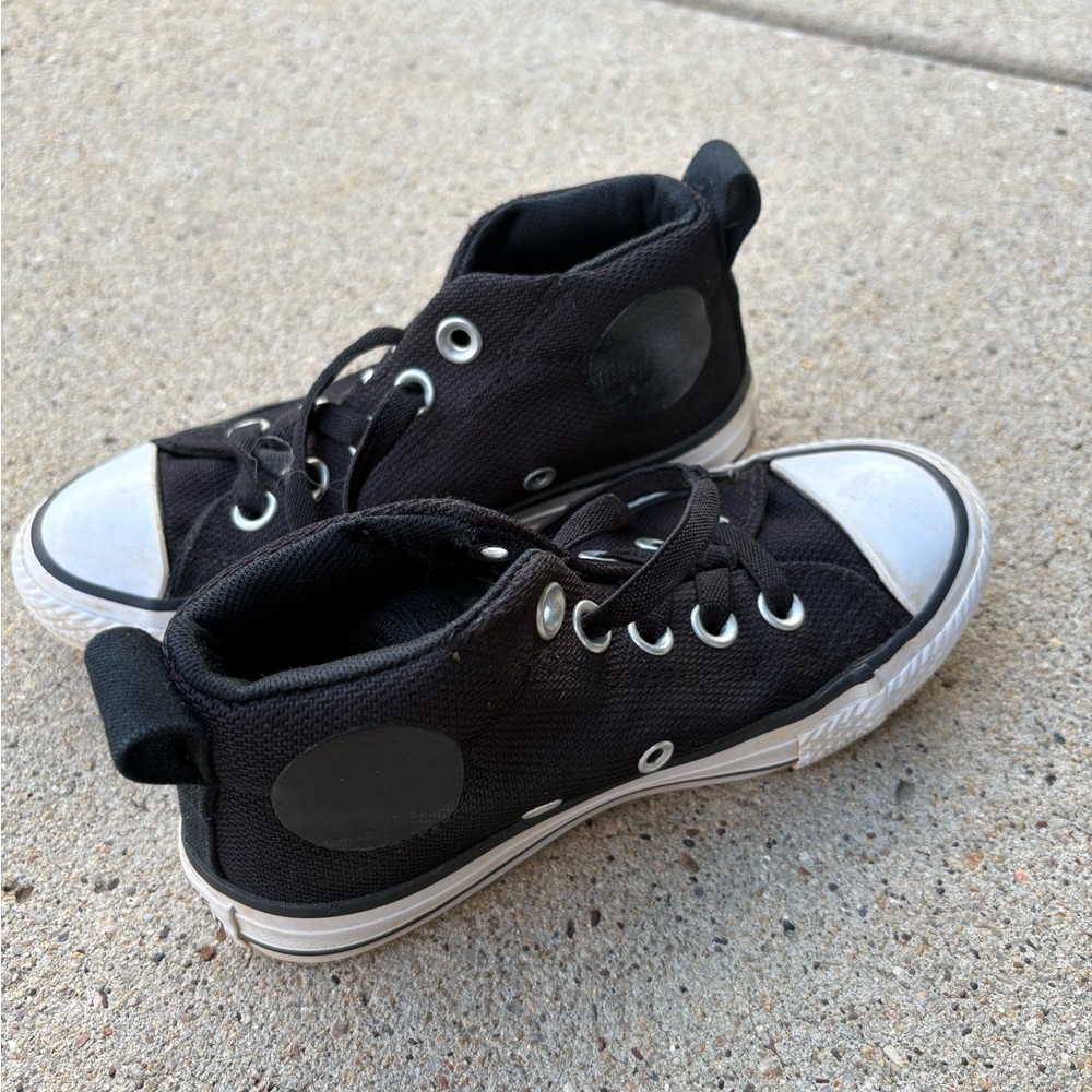 Kids Black High-Top Converse All Star Sneakers